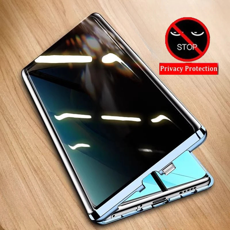 Anti Spy Privacy Glass Case - เคสโทรศัพท์กระจกนิรภัยกันมองเห็นด้านหน้า สำหรับ OPPO A20 A40M A60