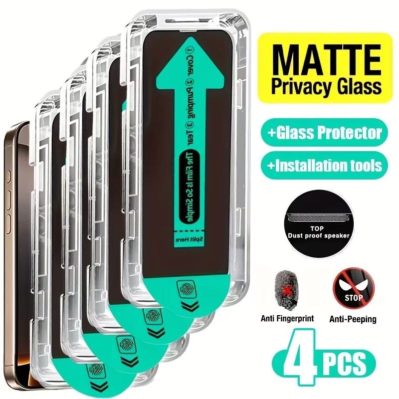 Matte Anti Glare Screen Protector - ฟิล์มกันรอยหน้าจอแบบด้านป้องกันฝุ่น ติดตั้งง่าย 4 ชิ้น สำหรับ iPhone