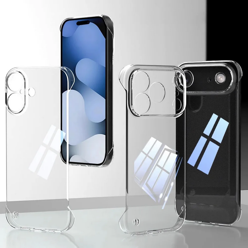 Ultra Thin Frameless Phone Cover - เคสแข็ง PC ไร้ขอบ โปร่งใสสูง สำหรับ iPhone