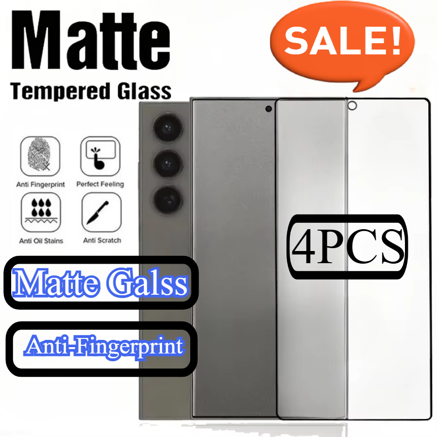 Matte Anti Glare Screen Protector - 4 ชิ้นป้องกันลายนิ้วมือ Matte กระจกนิรภัยสําหรับ Samsung Galaxy