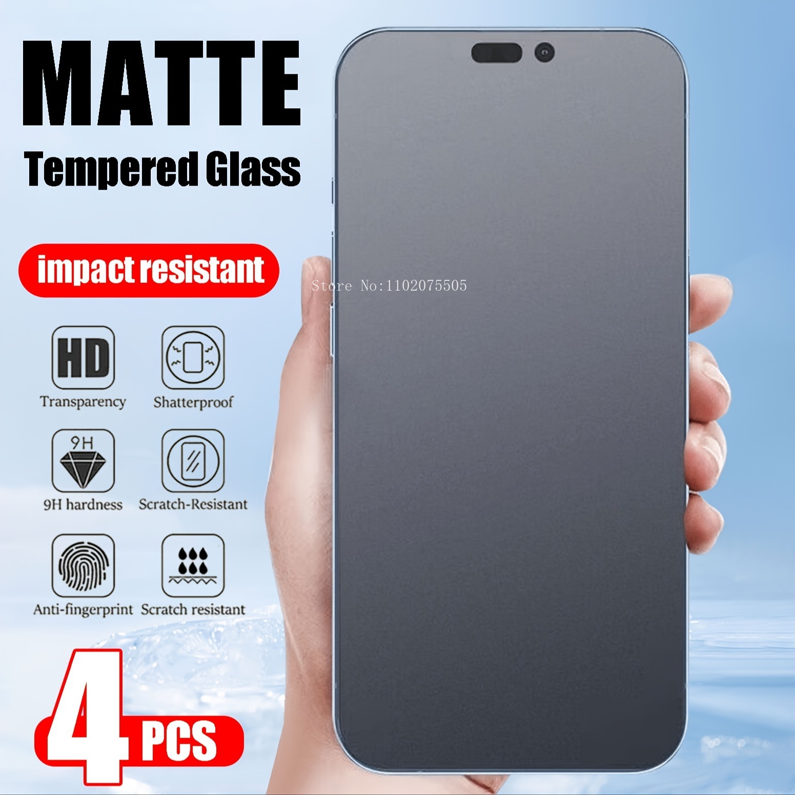 Matte Anti Glare Screen Protector - 4pcs Matte กระจกนิรภัยสําหรับ iPhone15 PRO MAX