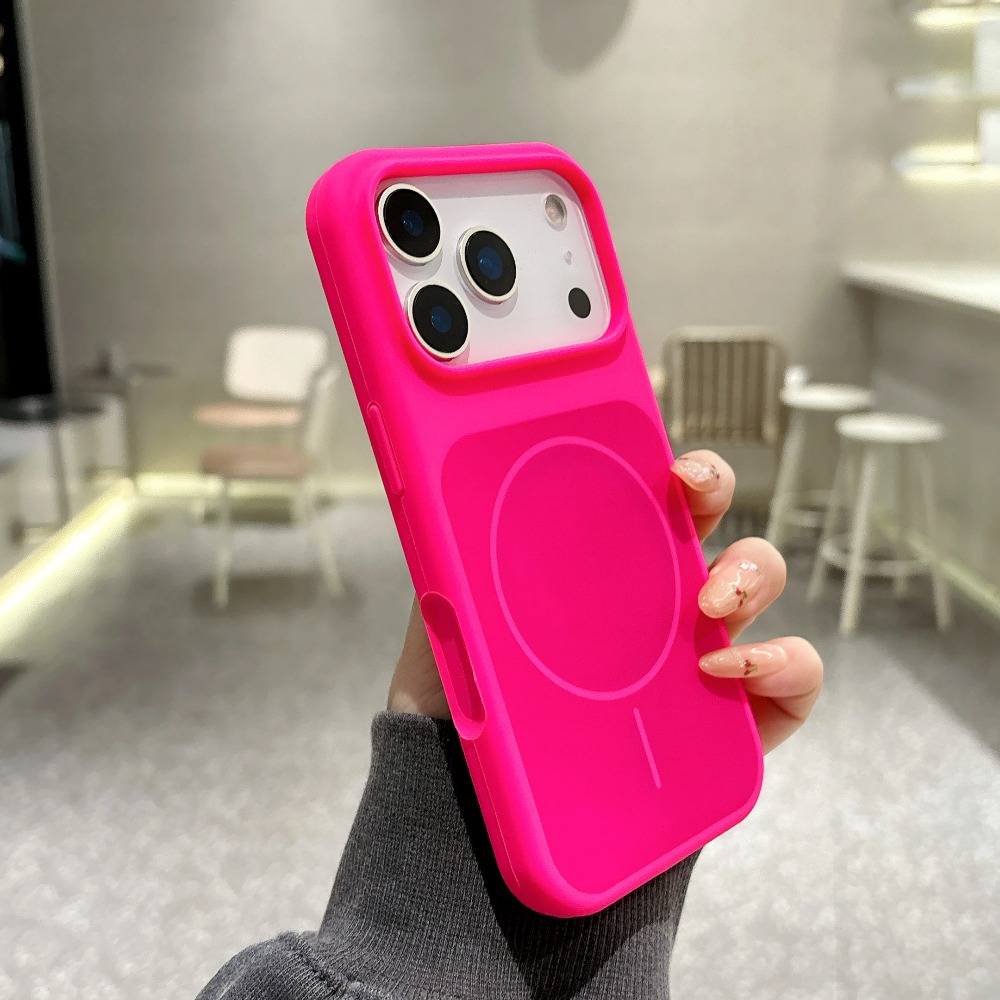 Liquid Silicone Magnetic Phone Case - เคสซิลิโคนเหลวสีมาการองแบบแม่เหล็กสำหรับ iPhone 18 17 Pro Max
