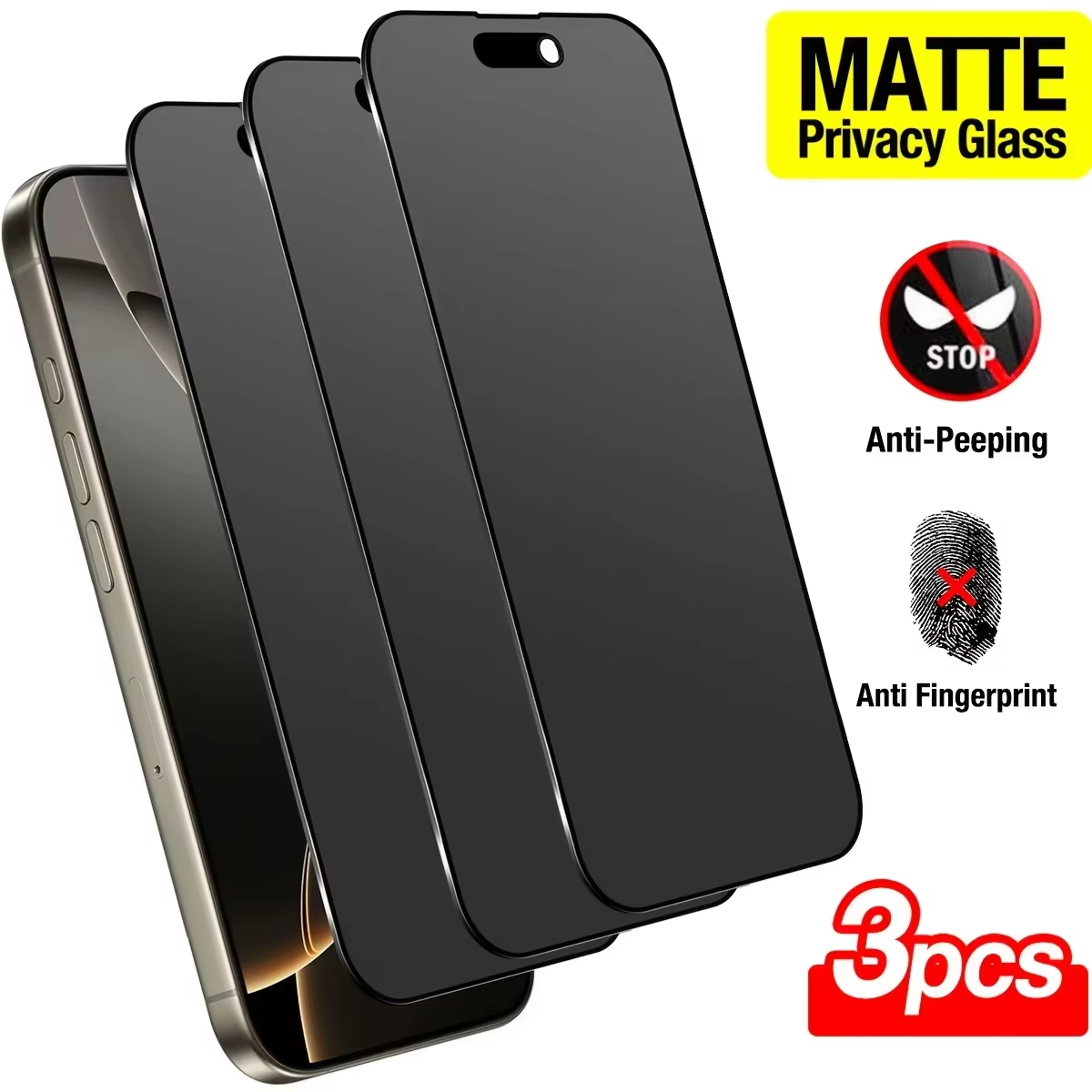 Matte Anti Glare Screen Protector - ฟิล์มกันรอยหน้าจอแบบป้องกันการมองเห็น 3 ชิ้น สำหรับ iPhone 17