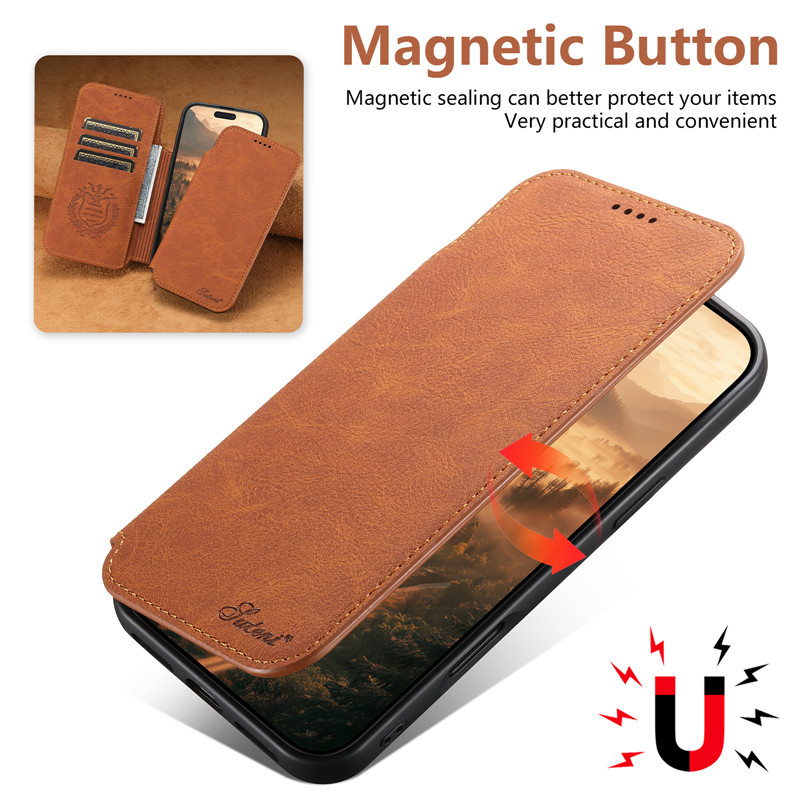 เคสโทรศัพท์แบบกระเป๋าหนังย้อนย - Leather Wallet Card Holder Phone Cover บทวิจารณ์และราคา