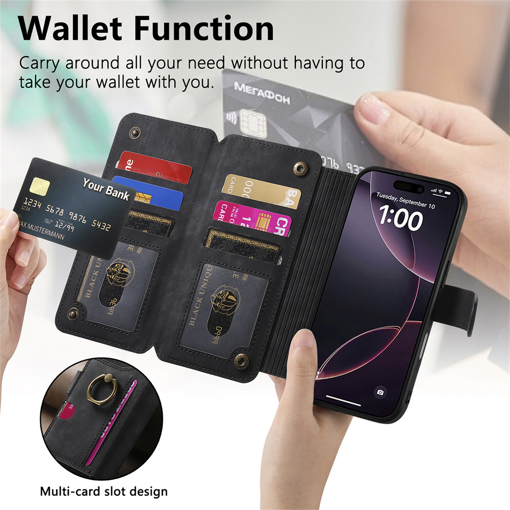 เคสโทรศัพท์แบบกระเป๋าสตางค์แม่ - Leather Wallet Card Holder Phone Cover บทวิจารณ์และราคา