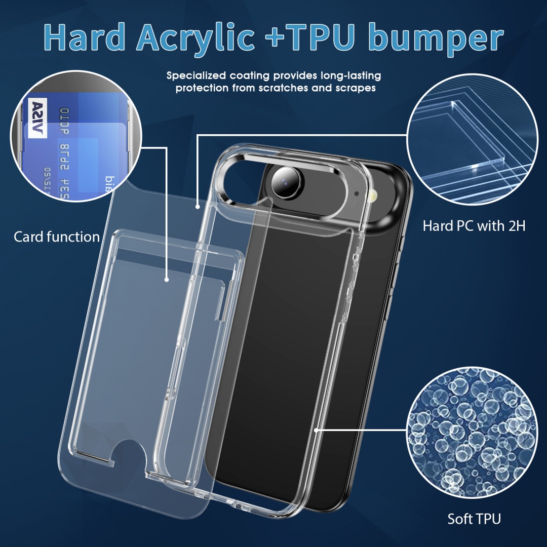 Luxury Clear Card Slot Holderก - Clear Shockproof Bumper Case บทวิจารณ์และราคา